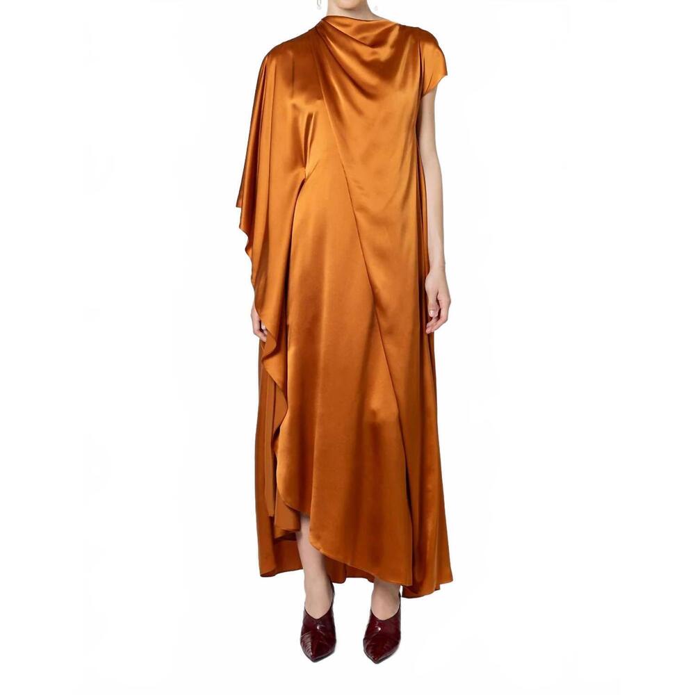 NEW ROKSANDA hiba maxi dress in rich chestnut